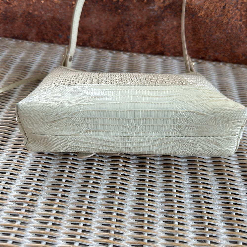16. Brahmin Anytime Mini Bag in Crème Mairamonte with 3DFlower Motiffs Leather - Picture 6 of 7